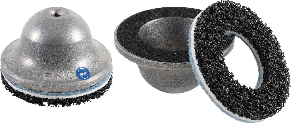 CEPILLO TIPO CAMPANA DE ACERO/ALUMINIO PARA LIMPIEZA DE EJE DE RUEDA, INTERCAMBIABLE, Ø 80 MM INTERIOR