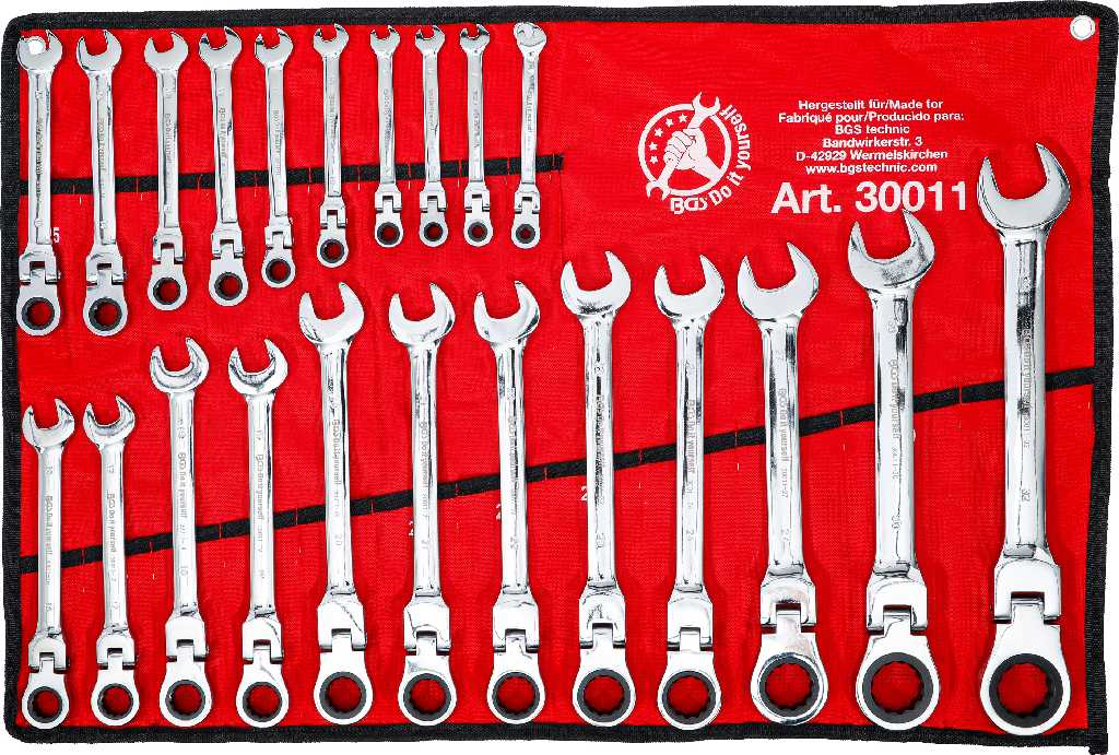 @ BOLSA 22 LLAVES COMBINADAS DE CARRACA 72 D. ARTICULADAS 180º ( 6 - 32 MM)