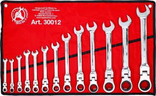@ BOLSA 13 LLAVES COMBINADAS DE CARRACA 72 D. ARTICULADAS 180º ( 8 - 9 - 10 - 12 - 13 - 15 -17 - 19 - 22 - 24 - 27 - 30 - 32 MM.)