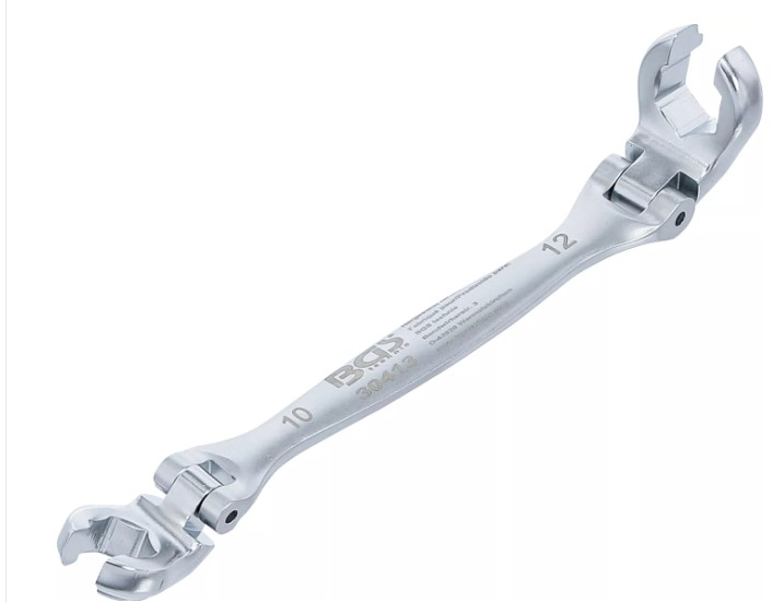 LLAVE DE RACORES CABEZA DOBLE ARTICULADA, 10 X 12 MM, PARA SUSTITUCIÓN DE JUNTAS DE TUBERIA DE FRENO