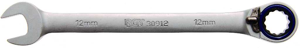 %  LLAVE COMBINADA 15º REVERSIBLE 72 D. C/TRINQUETE, 12 MM
