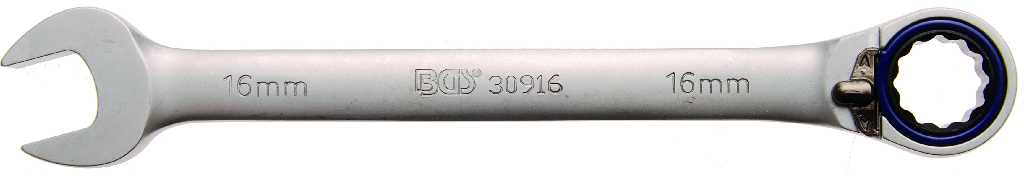 %  LLAVE COMBINADA 15º REVERSIBLE 72 D. C/TRINQUETE, 16 MM