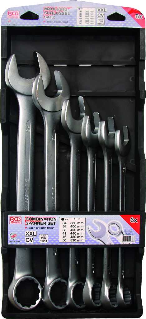 ESTUCHE 6 LLAVES COMBINADAS XXL (34 - 50 MM), DIN 3113A