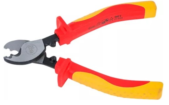 ALICATE DE CORTE AISLADO VDE, 160 MM. CON CORTE DOBLE