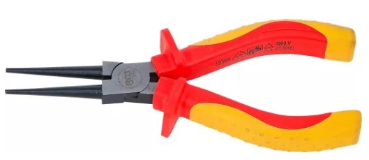ALICATE DE BOCA CIGÜEÑA CON PUNTAS CÓNICAS AISLADO VDE, 160 MM.