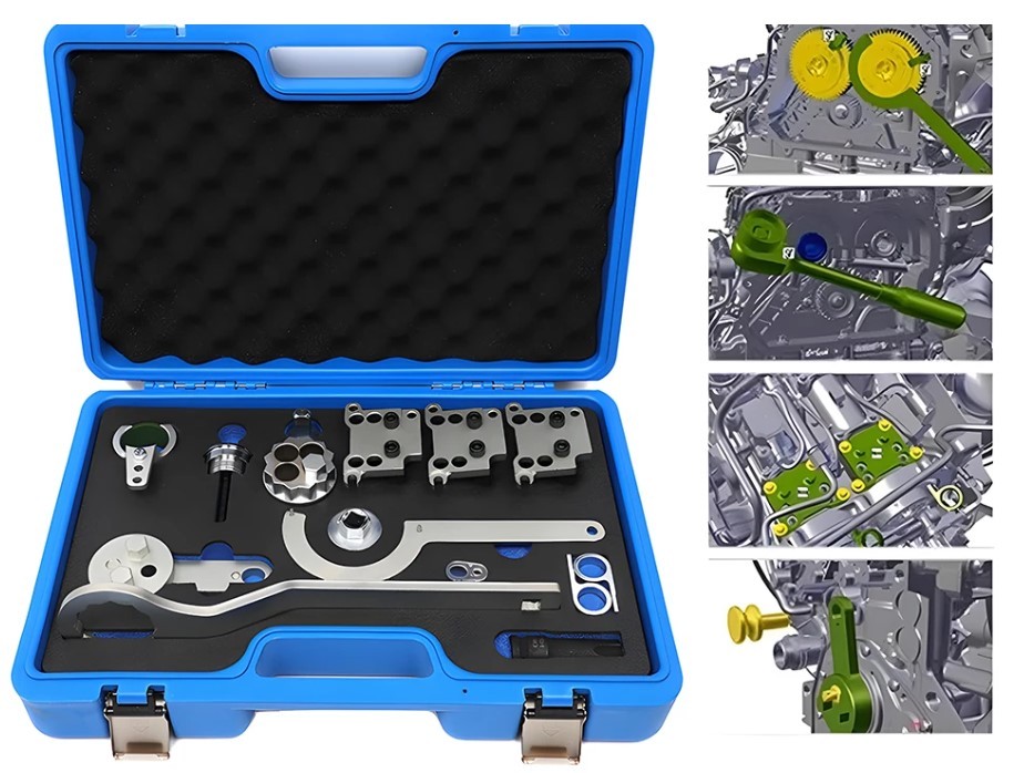 ESTUCHE 14 UTILES BLOQUEO DE DISTRIBUCIÓN MOTORES GASOLINA 1.5 S - 2.5 - 3.0 L, MERCEDES BENZ (M254-M256 - C260L)