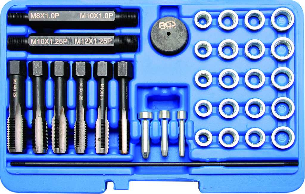 ESTUCHE 33 UTILES DE EXTRACCIÓN Y REPARACIÓN DE ROSCA DE CALENTADORES (M8X1,00-M14X1.25 MM)