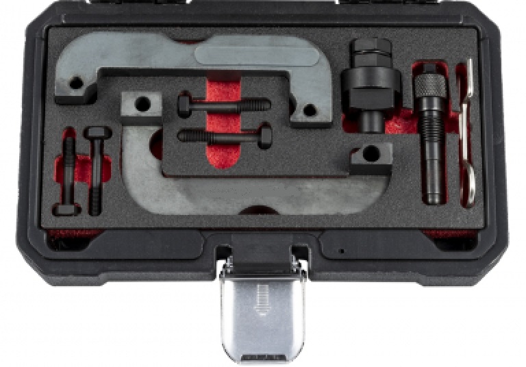 ESTUCHE CON 5 UTILES BLOQUEO DISTRIBUCIÓN DE MOTORES GASOLINA AUDI 2.5 / 2.8 / 3.0 / 3.2 FSI/ TFSI