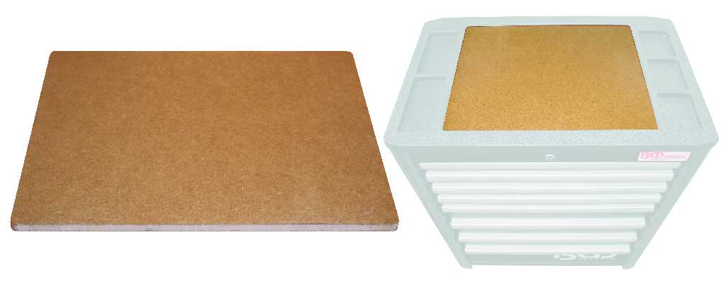 TAPA DE PANEL DE MADERA (470 X 390 X 12 MM.) PARA CARRO PORTAHERRAMIENTAS PRO GT104111
