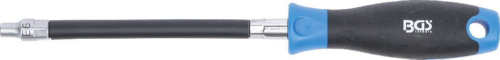 DESTORNILLADOR FLEXIBLE CON MANGO BIMATERIA, TORX *TIPO E*, E-6 X 150 MM.