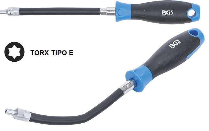 DESTORNILLADOR FLEXIBLE CON MANGO BIMATERIA, TORX *TIPO E*, E-8 X 150 MM.