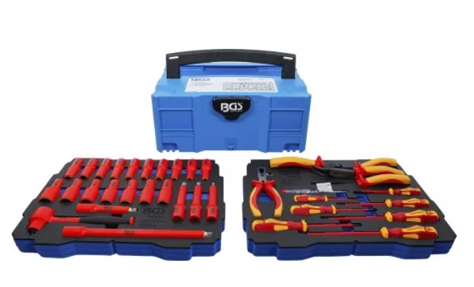MALETIN BGS SYSTAINER® DE 36 PIEZAS ALICATES, TENAZAS Y PINZAS/DESTORNILLADORES Y JUEGO DE LLAVES DE VASO VDE - 1000 V.