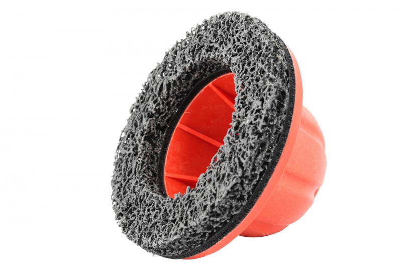 % CEPILLO TIPO CAMPANA DE PLÁSTICO, Ø INTERIOR 90 MM PARA LIMPIEZA DE OXIDO DE DISCOS DE FRENO Y CUBOS DE RUEDA