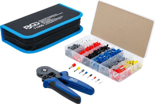 ESTUCHE DE ALICATE PRENSATERMINALES Ø 0,25 - 10 MM2 + SURTIDO DE 1200 TERMINALES CILINDRICOS (Ø 0,50  - 0,75 - 1,00 - 1,50 - 2,50 - 4,00 - 6,00 - 10,00 MM2)
