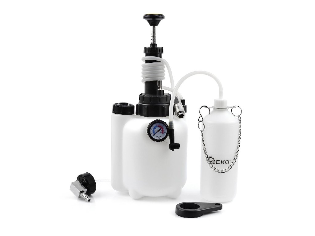 BOMBA DE PURGADO DE FRENOS + BOTELLA DE DESCARGA + LLAVE DE ADAPTADOR E20