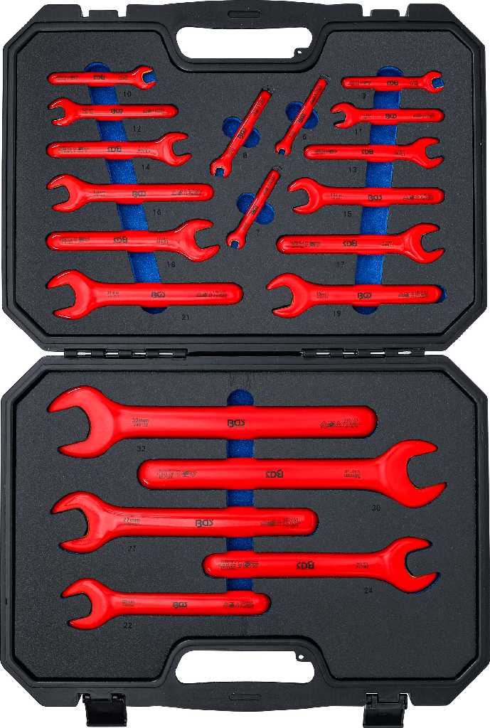 ESTUCHE 20 LLAVES PLANAS DE UNA BOCA CON AISLAMIENTO VDE HASTA 1.000 V. SEGÚN EN 60900/IEC 60900 (6 - 32 MM)