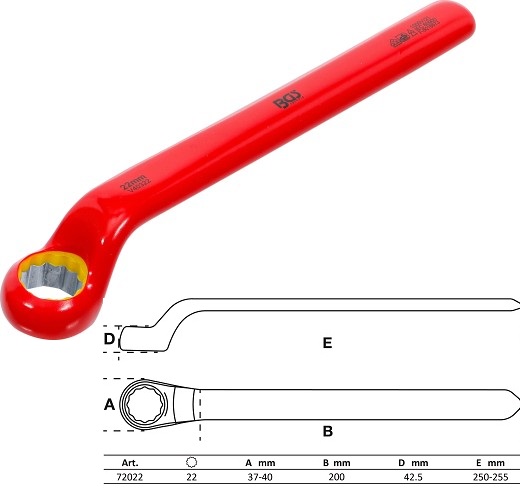 LLAVE ESTRELLA  ACODADA DE UNA BOCA BIHEX. CON AISLAMIENTO VDE HASTA 1.000 V. SEGÚN EN 60900/IEC 60900, 22 MM.