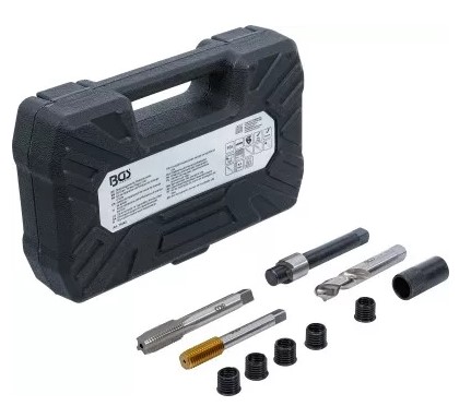 ESTUCHE 10 PCS. REPARACION DE ROSCAS DE DRENAJE DE ACEITE PARA CARTER DE ALUMINIO, (M12 X 1,75 MM)