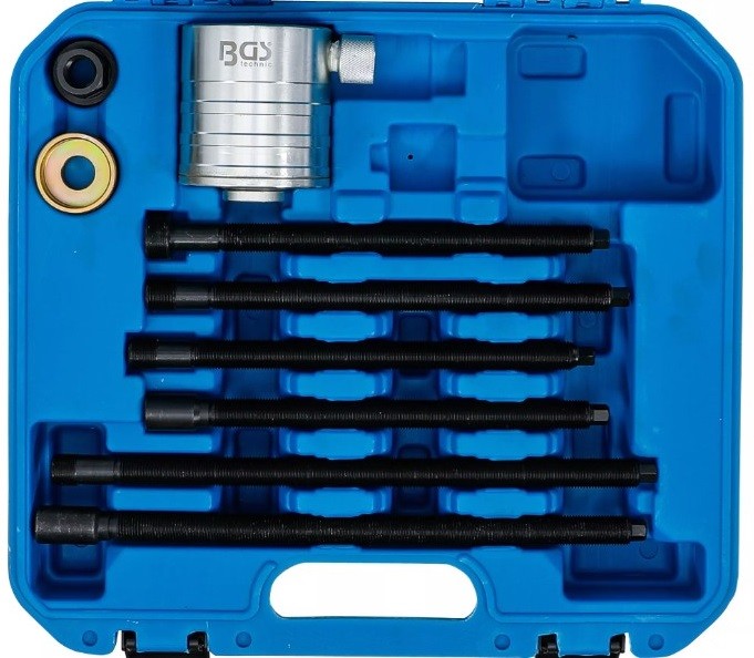 % @ ESTUCHE EXTRACTOR HIDRAÚLICO (17 TN.) DE INYECTORES ATASCADOS, UNIVERSAL+ 8 UTILES