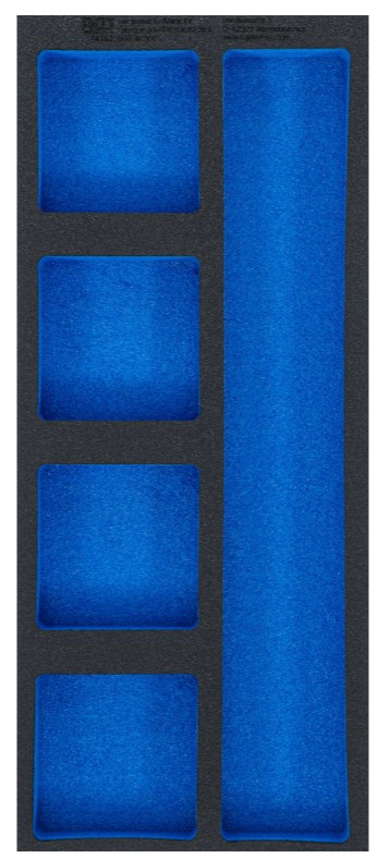 BANDEJA 1/3 DE POLIFOAM CON 5 HUECOS (408 X 189 X 32 MM.)
