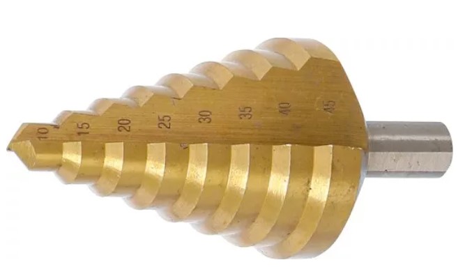 BROCA CONICA ESCALONADA, Ø 10 - 45 MM., RECUBIERTA DE TITANIO