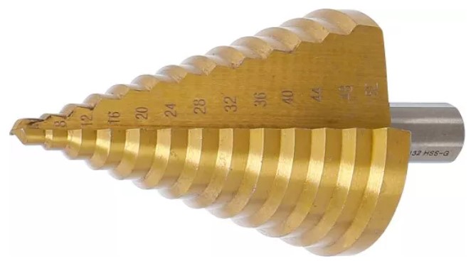 BROCA CONICA ESCALONADA, Ø 6 - 52 MM., RECUBIERTA DE TITANIO