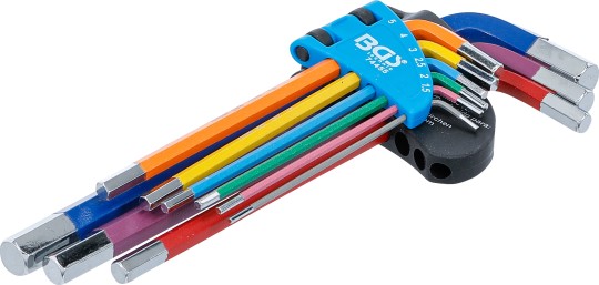 BLISTER 9 LLAVES ACODADAS LARGAS ALLEN (1,5 - 10 MM) MULTICOLOR