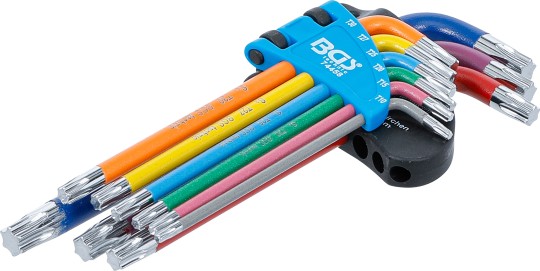BLISTER 9 LLAVES ACODADAS LARGAS TORX (T10 - T50) MULTICOLOR