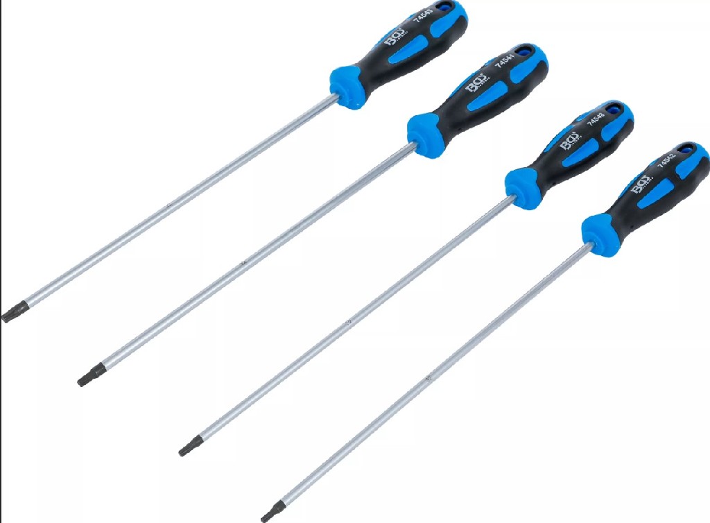 @ BLISTER 4 DESTORNILLADORES TORX EXTRALARGOS ( T15 - T20 - T25 - T30 X 250 MM.) CON MANGO ERGONÓMICO BIMATERIA