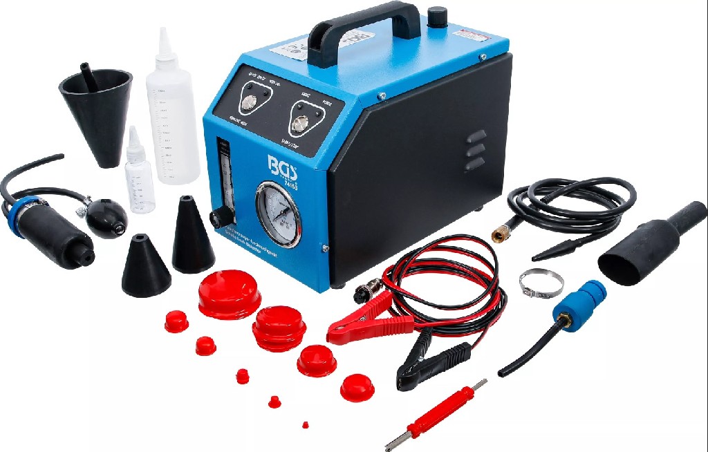 GENERADOR DE HUMO PARA DETECCIÓN DE FUGAS EN COMPARTIMENTOS CERRADOS(CIRCUITO REFRIGERANTE-DE COMBUSTIBLE – DE ESCAPE – TURBO – ETC.)  O ESTANCOS (BLOQUE DE MOTOR)