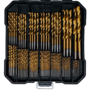 ESTUCHE 92 BROCAS VARIADAS ACERO HSS-TITANIO, DIN338, ( Ø 1.5 - 10 MM)