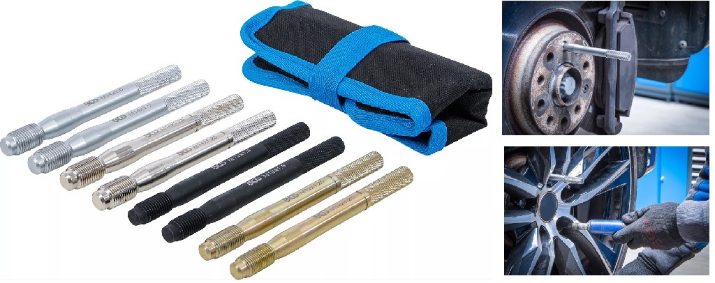 BOLSA DE 8 PERNOS DE AYUDA PARA EL MONTAJE DE RUEDAS ( M12 X 1,5 - M12 X 1,25 - M14 X 1.5 - M14 X 1,25), LARGO 133 MM.