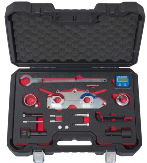 ESTUCHE 17 UTILES COMPROBACIÓN ANGULO Y SINCRONIZACIÓN DE LA DISTRIBUCIÓN MOTOR GASOLINA GRUPO VAG 1.5 TSI 4 CILINDROS