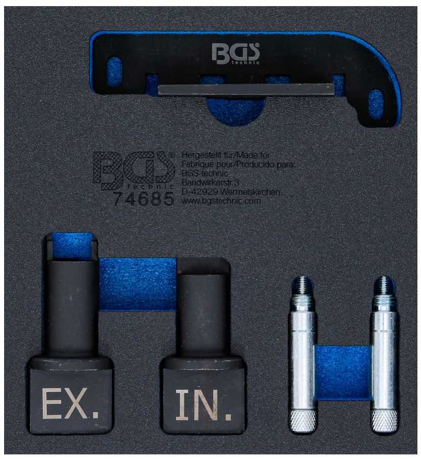 ESTUCHE 5 UTILES DE REGLAJE Y COMPROBACION ARBOL DE LEVAS DE MOTORES GASOLINA GRUPO VAG 1.1 - 1.2 - 1.4  TSI DE 3 Y 4 CILINDROS