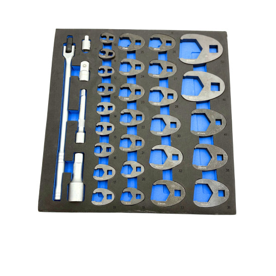 ESTUCHE 27 LLAVES DE BOCA ABIERTA  HEX.*CROWFOOT* 3/8