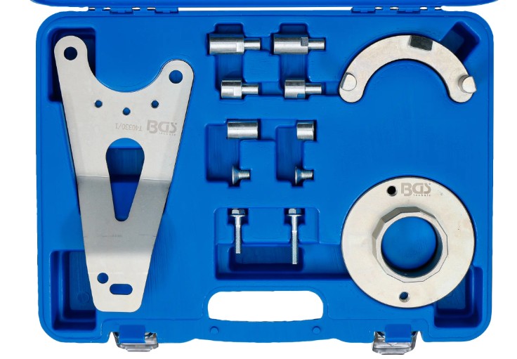 ESTUCHE DE 13 UTILES DE SUJECCION DEL SOPORTE DEL AMORTIGUADOR DE VIBRACIONES DE LA POLEA DEL CIGÜEÑAL  PARA VAG 2.9, 3.0, 4.0L TFSI