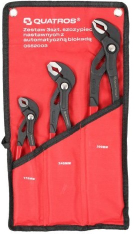 % BOLSA 3 ALICATES PICO-PATO AJUSTABLE AUTOBLOQUEABLE , TIPO COBRA ( 175 - 240 - 300 MM )