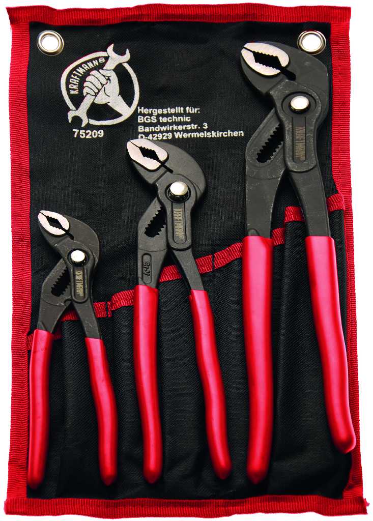 % @ BOLSA 3 ALICATES PICO-PATO AJUSTABLE AUTOBLOQUEABLE , TIPO COBRA ( 175 - 240 - 300 MM )