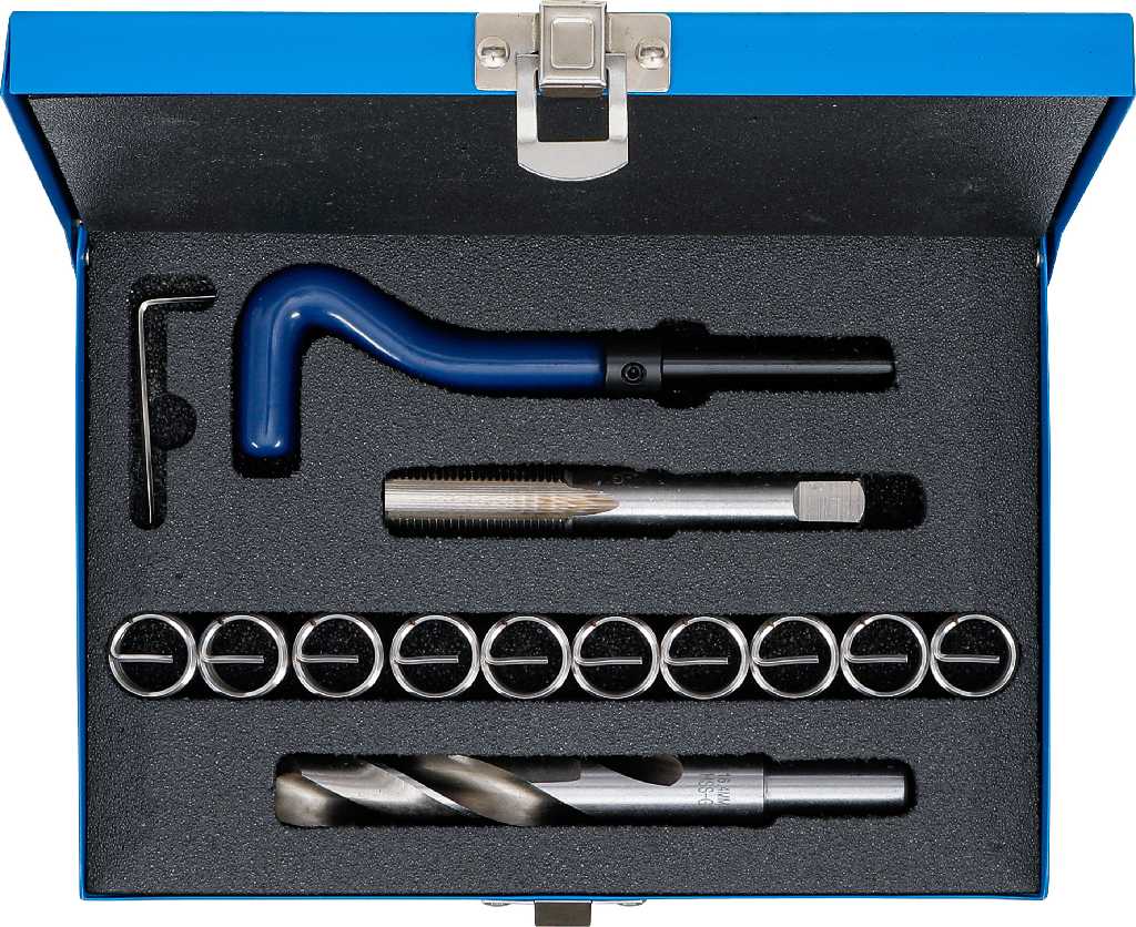ESTUCHE 14 PCS. REPARACION DE ROSCAS INSERTADAS, (M16 X 1,50 MM)