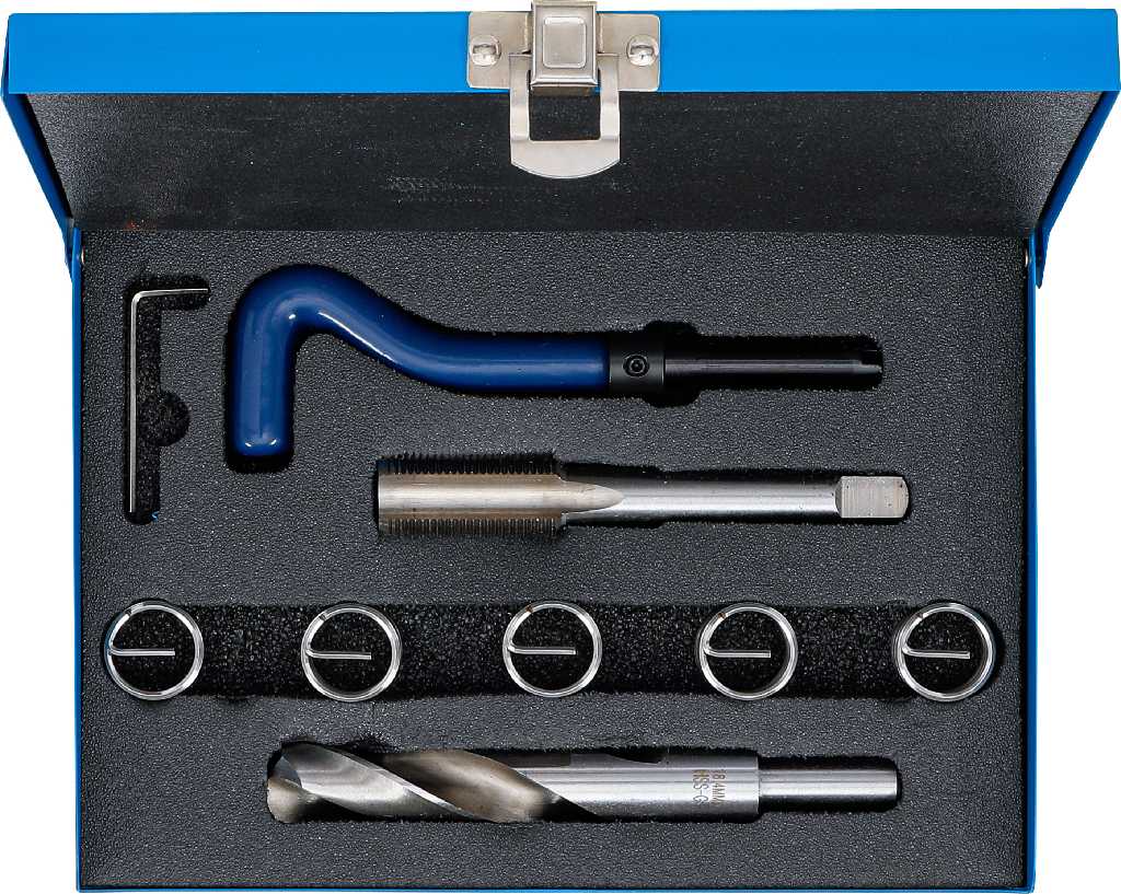 ESTUCHE 9 PCS. REPARACION DE ROSCAS INSERTADAS, (M18 X 1,50 MM)