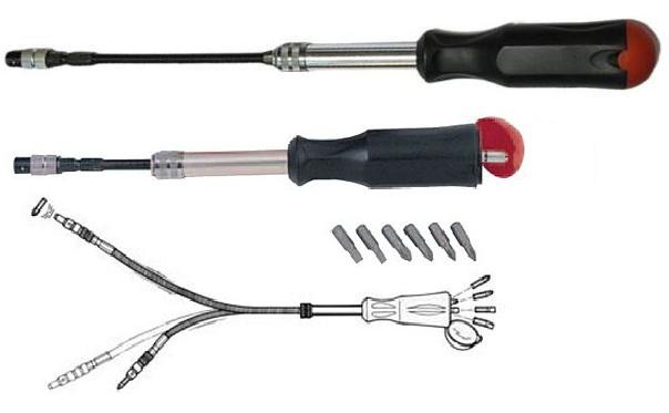 % @ DESTORNILLADOR CABEZAL FLEXIBLE + 8 PUNTAS 1/4