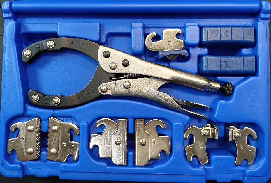 % ESTUCHE MORDAZA GRIP + 4 PARES DE GARRAS DE SUSTITUCIÓN DE FILTROS DE ACEITE Y SUJECCIÓN DE TUBOS