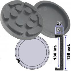PLATO DE GOMA PARA PLATAFORMAS ELEVADORAS , Ø 122 MM X 113 MM. X 28 MM.