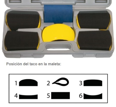 JUEGO DE 6 TACOS DE FOAM PARA TRABAJOS DE LIJADO PARA CARROCERIA Y OTROS USOS