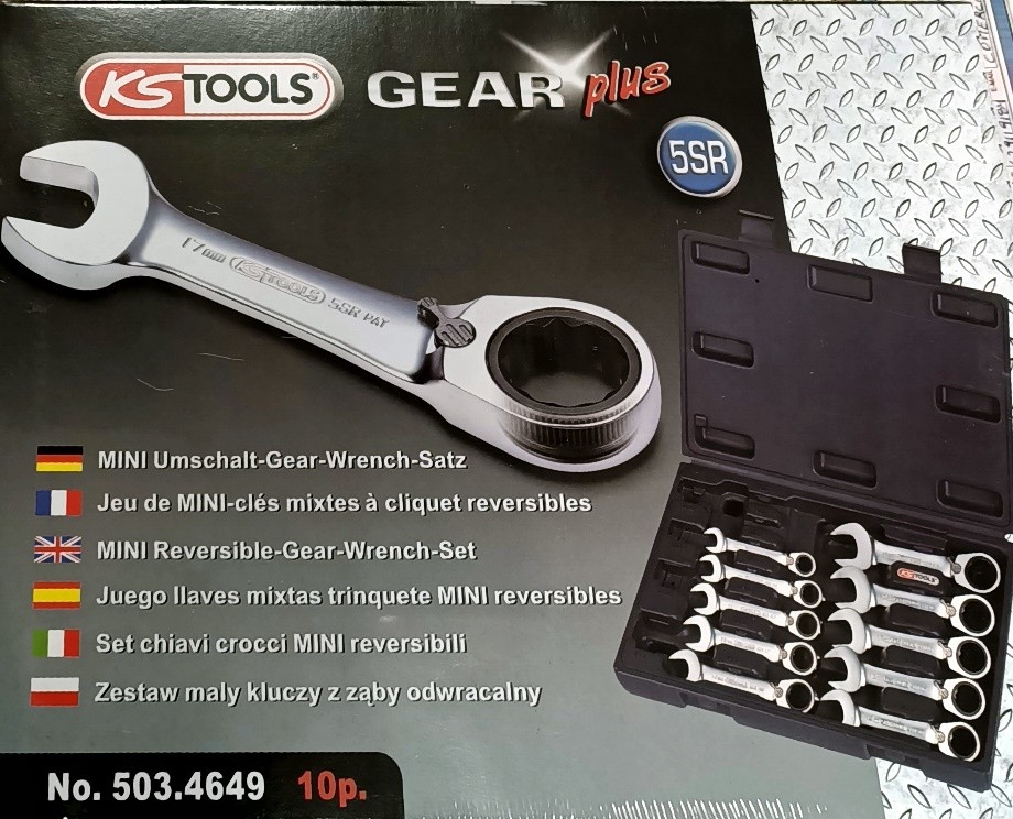 % @ ESTUCHE 10 MINILLAVES COMBINADAS *GEAR-LOCK* DE CARRACA CON TRINQUETE (10 - 11 - 12 - 13 - 14 - 15 - 16 - 17 - 18 - 19 MM.)