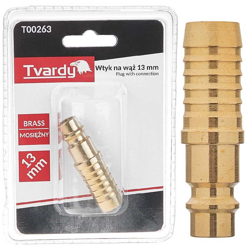 BLISTER DE 10 RACORD DE LATON CON ESPIGA PARA MANGUERA DE 13 MM.