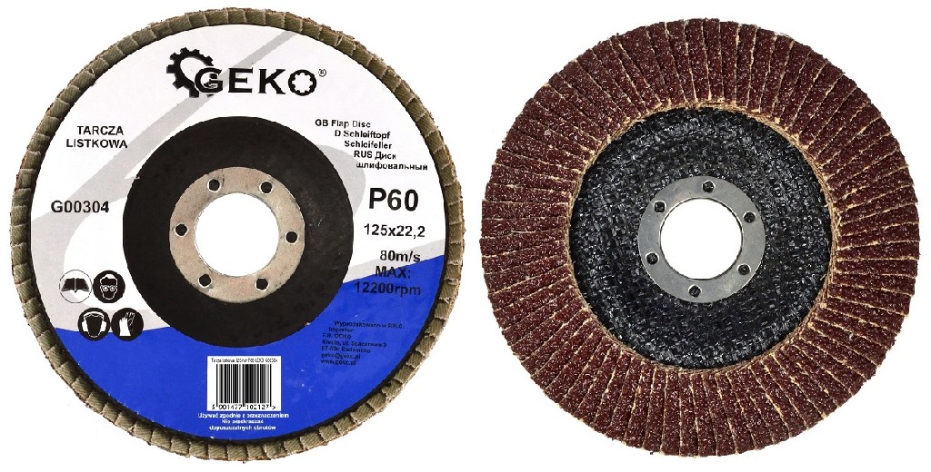 PAQUETE DE 10 DISCOS DE LAMINAS ABRASIVAS PARA  ACERO INOX., Ø 125 X 22.2 MM, GRANO 60 *PREMIUM*