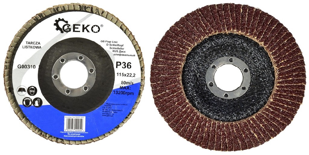 PAQUETE DE 10 DISCOS DE LAMINAS ABRASIVAS PARA  ACERO INOX., Ø 115 X 22.2 MM, GRANO 36 *PREMIUM*