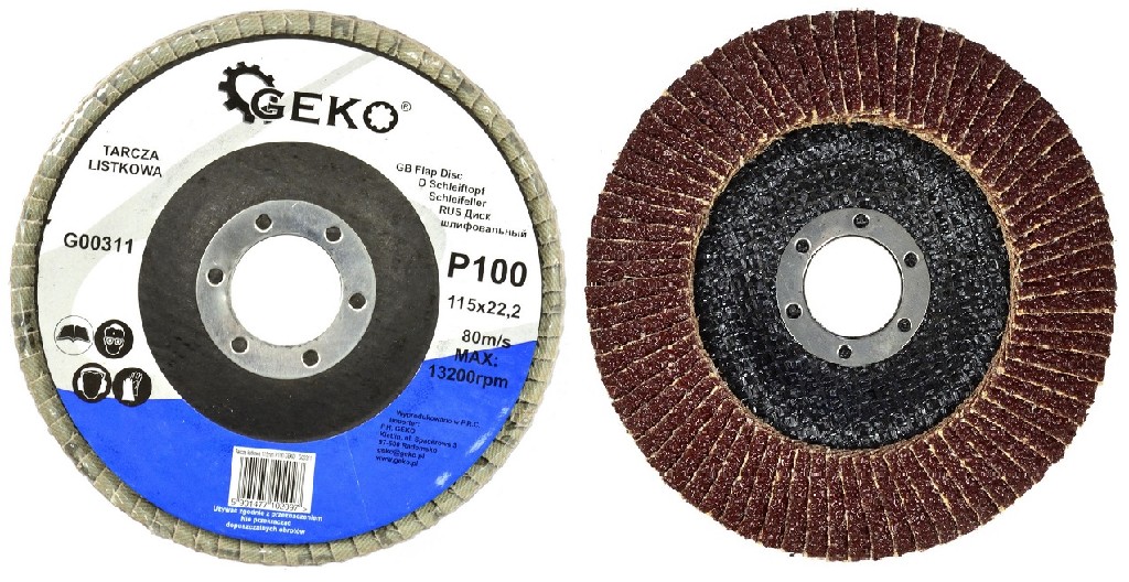 PAQUETE DE 10 DISCOS DE LAMINAS ABRASIVAS PARA  ACERO INOX., Ø 115 X 22.2 MM, GRANO 100 *PREMIUM*