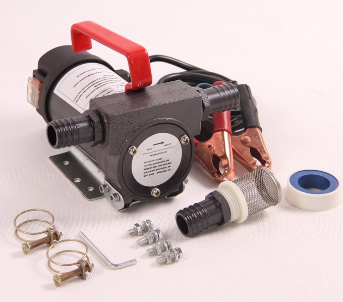 BOMBA ELÉCTRICA AUTOCEBANTE DE TRASVASE DE ACEITE 12 V. - 245 W - 40 L/MIN. + 11 ACCESORIOS